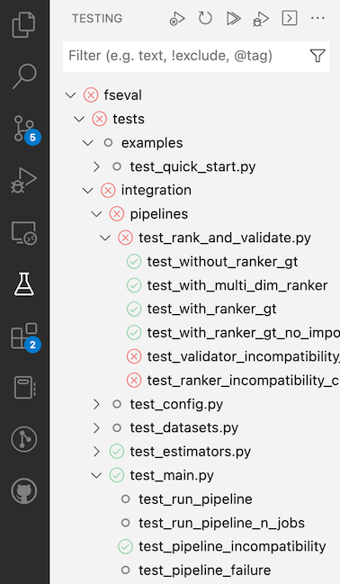 tests view vscode